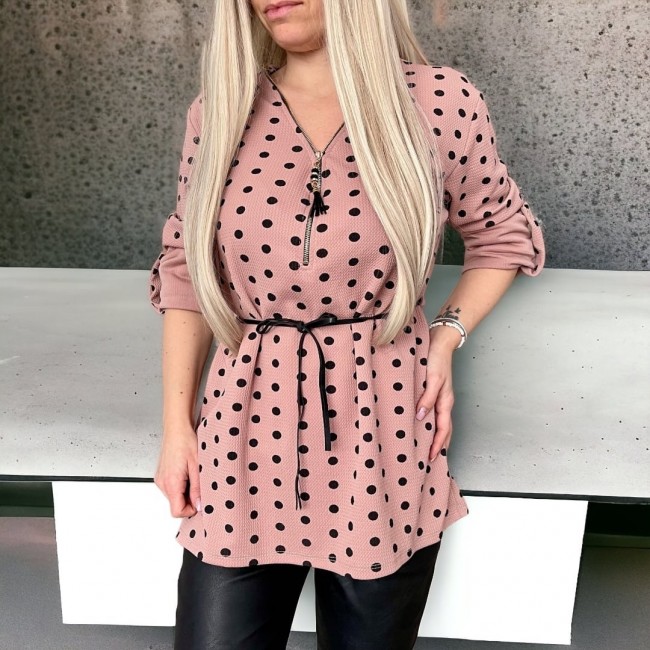 Bluza roz pudra cu bulinute Bluza roz pudra cu bulinute