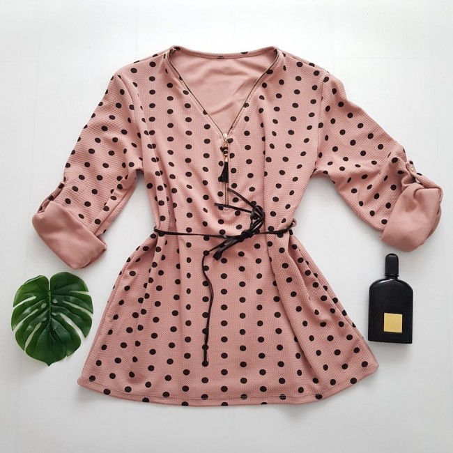 Bluza roz pudra cu bulinute Bluza roz pudra cu bulinute