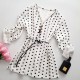 Bluza alba cu bulinute