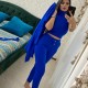 Compleu dama tricotat 4 piese albastru