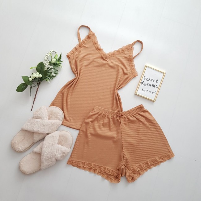 Set pijama dama culoare crem