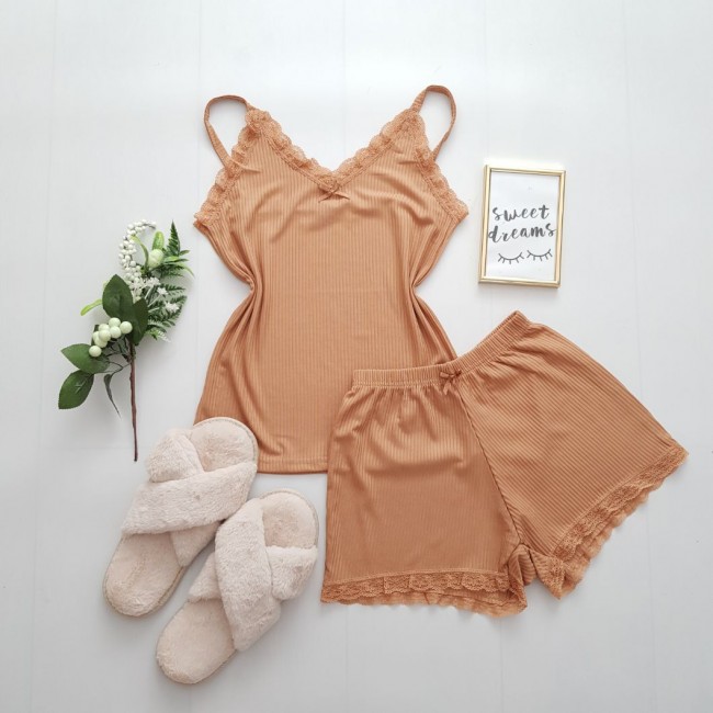 Set pijama dama culoare crem