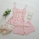 Set pijama dama roz cu floricele