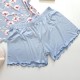 Set pijama dama bleu cu floricele