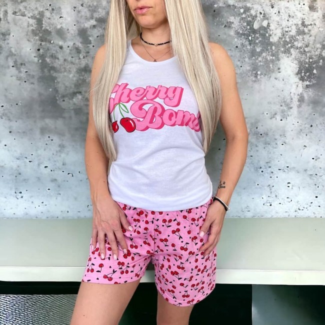 Pijama dama imprimeu cherry