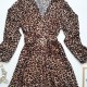 Rochie cu imprimeu animal print maro