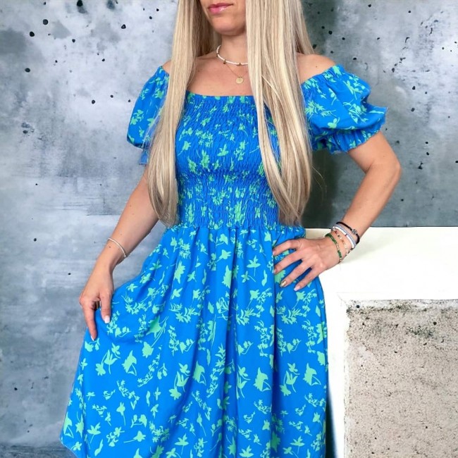 Rochie florala albastra