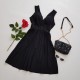 Rochie neagra de seara cu pliuri