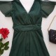 Rochie eleganta din voal de culoare verde petrol