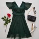 Rochie eleganta din voal de culoare verde petrol