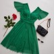 Rochie ocazii speciale verde din voal 