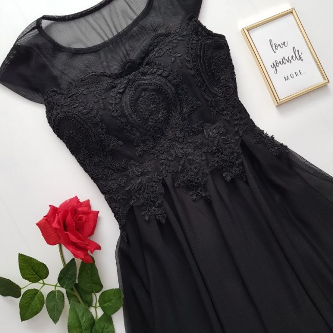 Rochie de seara din voal eleganta neagra