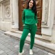 Trening dama din tricot verde cu inscriptie vogue