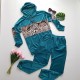 Trening catifea animal print turquoise
