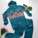 Trening catifea animal print turquoise